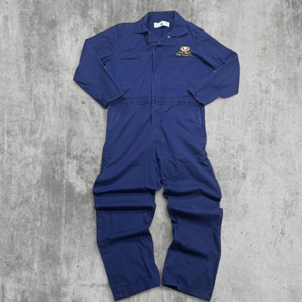 Unbranded Men's Navy and Blue Dungarees-overalls